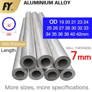 Aluminijska cijev FUYI debljine 7 mm 19-42 mm OD Izravna 300 mm dužine 500 mm Okrugla cijev od aluminijske legure 6063