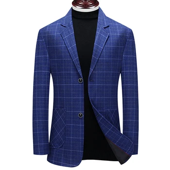 Butik muške kockice jaknu, visoko kvalitetne poslovne приталенный jaknu, sportska jakna za svadbene večere, muško odijelo marke M-3XL, casual odijelo