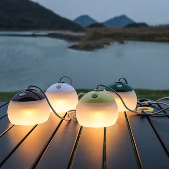 Lampe za šator s baterijskim napajanjem za nužde na otvorenom, mini retro svjetiljka za kampiranje, USB-akumulatorski noćno svjetlo s kukom