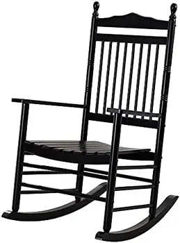 Stolica garniturom za sjedenje udoban stolac za ljuljanje za odrasle trijem travnjak soba u zatvorenom prostoru drvo-crna