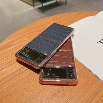 Za Samsung Galaxy Z Flip3 Case Z Flip4 Case. Kožni materijal Luksuzna torbica za telefon