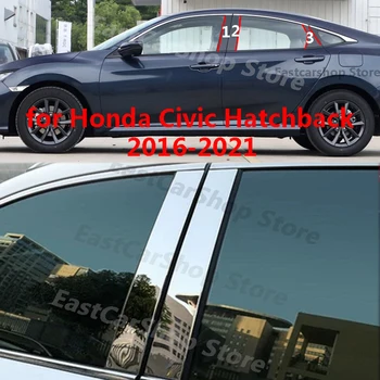 Za Honda Civic hatchback 2016-2021 automobil od nehrđajućeg čelika Prosječna srednja kolona PC trim prozora B C oznaka na stalak Pribor poklopac