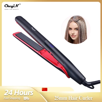 CkeyiN 25 mm uvijači za kosu, kuhalo za keramičke плойка s brzim grijanjem, lcd zaslon, fleksibilan alat za slaganje vlažne i suhe kose