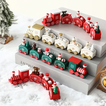 Božićni ukras sa drvenim vlakom, vesela božićna dekoracija za dom površine 2023, božićne darove, Noel Natal Navidad, s Novim 2022 godine