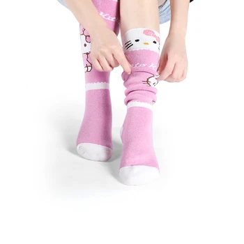 Anime Sanrio Hello Kitty Slatka crtani Kawai Trendy prozračna pamučna čarapa srednje dužine Zbirka Hobi Božićni poklon za rođendan