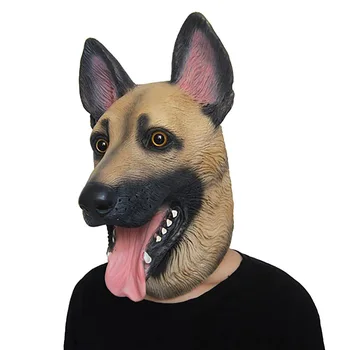 Maska na glavi psa Halloween Večer maske za kostim psi Odijelo autsajder super bowl Lateks glava životinje