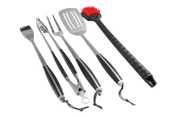 Set alata premium klase PitMaster King BBQ Grill & Clean od 5 predmeta s Lopaticom, Pincetu, Četkom za basting, vilica za roštilj i četkom za Pecenje