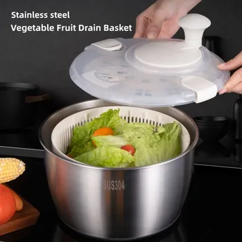 Sušenje povrća i voća je od nehrđajućeg čelika, sušenje, sušilica za salatu, centrifuga za čišćenje salate i voća, povrća, kuhinjske alate