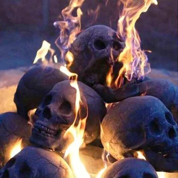 5 kom. lubanje za gašenje požara na Halloween, imitacija gori lubanja, protupožarne skulpture od lubanja, kamin, keramički ukras, dekor za Halloween