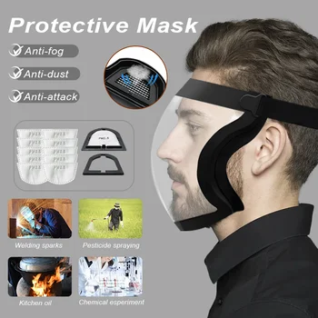 Prozirna zaštitna maska za cijelo lice s фильтрующими elementima, защищающая od prskanja ulja, zaštita očiju, zaštita od zamagljivanja, zaštitne naočale za glavu, zaštitne naočale za rad