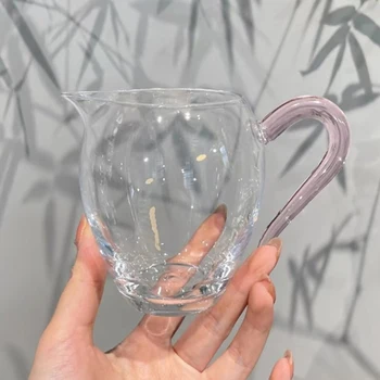 Prozirna šalica od kvalitetnog borosilikatnog stakla s ručkom obložen, kućanskih toplinu i otporan na opekotine čaj