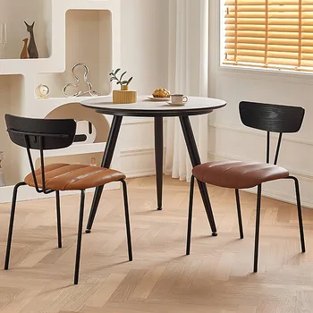 Potrošačke blagovaona stolice u retro-industrijsko stilu s leđa od punog drveta, stolni stolica, moderni minimalistički wc-stolica od kovanog željeza 2023