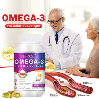 Meke kapsule s ribljim uljem Omega-3 1000 mg. Ravnotežu krvi, za regulaciju lipida u krvi, dodatak prehrani s Dha i Epa, bez Gmo Dostava Frss