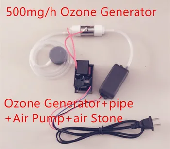 NOVI 1 set 500 mg/h Cijev Generator Ozona DIY Sterilizator Vode Ozonator za Čišćenje S Generatorom Ozona + cijev + pumpa + zračni Kamen
