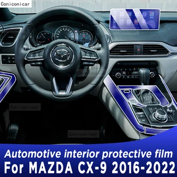 Za MAZDA CX9 2016-2022 2021 ploča mjenjač, navigacija, ekran unutrašnjosti vozila, zaštitna folija od TPU, naljepnica protiv ogrebotina
