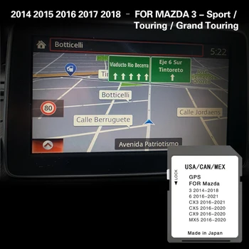 Za MAZDA 3 za 2014 2015 2016 2017 2018 Sport Touring Grand Touring Sjeverna Amerika CAN Meksiko SD Kartica GPS Karta