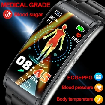 Novi Monitor razine Glukoze u Krvi Pametni Sat Za Zdravlje Muški Sat Za Mjerenje EKG, Krvnog Tlaka IP68 Vodootporan Sportski Ženske pametni sat