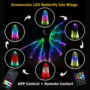 RGB LED Krila Performanse Osvijetljena leptir program daljinski upravljač Isis Krilima trbušni Ples karnevalske kostime za zabave, predstave Rekvizite