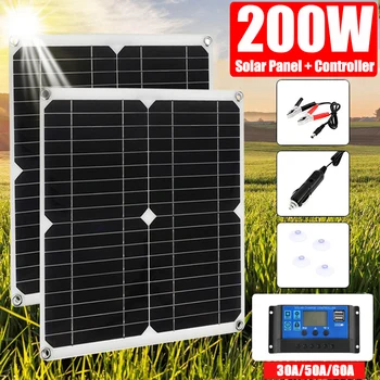 200 W Монокристаллическая Silikonska Solarni Panel Kit USB Fleksibilne Solarne Baterije za Punjenje Стистем s Kontrolerom za Punjač