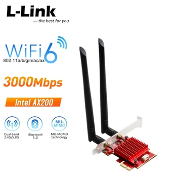 L-Link WiFi 6 WiFi Adapter 3000 Mb/s Intel AX200 Bežična mrežna kartica 2,4 G /5 Ghz PCI Express WiFi6 Adapter Bluetooth5.0
