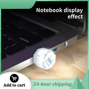 1 / 2 KOMADA Mini led noćno svjetlo USB priključak lampica Power Bank punjenje USB knjige svjetla pokretna snaga je mala okrugla zaštita za čitanje očiju