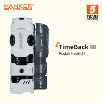 Džepni EDC-svjetiljka Manker Timeback III sa blokadom, 4kom Led Izvor 2500 Lumena, Punjiva Baterija 18350 za Samoobranu