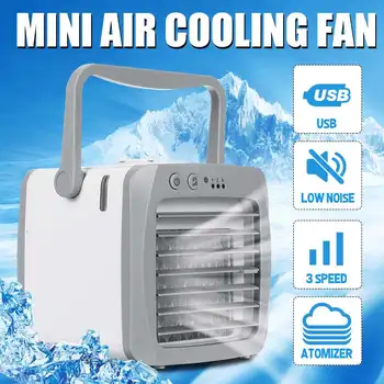 Prijenosni mini ventilator klima uređaja 3-speed USB ventilator zraka hladnjaka 200 ml vodenog hlađenja, ovlaživač zraka za kućnog ureda, radne površine