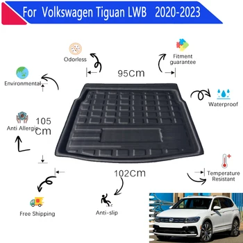 Auto-Tepisi za prtljažnika Volkswagen VW Tiguan L LWB MK2 2020 ~ 2023 Auto Stražnji Teretni Polica Stražnja Obloga Za Prtljažnika auto oprema 3D EVA Materijal