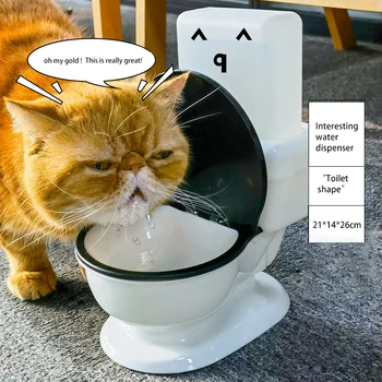 Smiješno dispenzer za vodu za mačke wc tipa bez električne struje, koji sprečava kvašenja usne šupljine, pitka voda za mačke, automatski protok vode