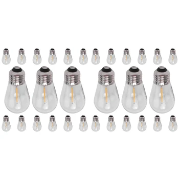 30 komada zamjeni sijalica 3V LED S14 Shatterproof vanjske solarni niz žarulja Topla bijela