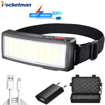 Pocketman COB led налобный fenjer USB punjiva lampa Vodootporan glavu fenjer s visokim люменом marširati glavu svjetiljka s baterijama