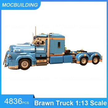MOC Gradivni blokovi Brawn Truck Razmjera model 1:13 DIY Skupština cigle Transport Edukativne dječje božićne igračke, pokloni 4836ШТ