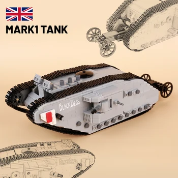 WW1 oružje vojske velikoj Britaniji Oprema Britanija MARKA 1 Model spremnika Keramička bitke kod Somme Vojna vozila Gradbeni blok igračke poklon