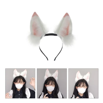 Povez za glavu u obliku ušiju lisice za косплея za odrasle Punjiva električna kreće za kosu anime obruč za kosu na Noć vještica za odrasle