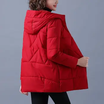 2023 Ženske zimske novi korejski elegantna čvrsta parkovi zip sa kapuljačom, ženske modne svakodnevne slobodne kaput sa pamučnom postavom, vrhovima A26