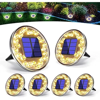 24LED Solarni Zemaljske Svjetiljke Vanjska Vrtne Svjetiljke su Vodootporne Disk Svjetiljke na Solarnu Energiju za Pjesmu Dvorišta, Travnjaka Palube Vrt Pjesme