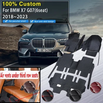 Auto-Tepisi Za BMW X7 G07 2018 ~ 2023 6 Lokalni Kožni Mat Tepih Za Noge Otvore Ispod Sjedala 3-og reda Auto Oprema Za Interijer