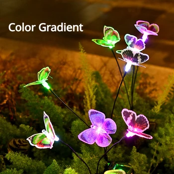 8 kom., solarni fiber-optička svjetla-leptir na otvorenom, travnjak, dvorište, vila, terasa, vrtova, atmosfera, dekor za zurke, lampe