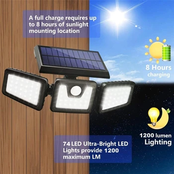 2 predmet Sunčeva svjetlost vanjski led zidna svjetiljka PIR detektor pokreta Vrtna solarna lampa Vodootporan sunčeva svjetlost uštedu energije ulični svjetlo