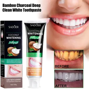 Pasta za zube s бамбуковым ugljena, отбеливающая pasta za zube VitaminC, удаляющая mrlje, tamni pigment, улучшающая kava, cigarete, čaj i pasta za zube 100 g