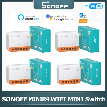 SONOFF MINIR4 WiFi Switch Mini Extreme Relay Module 2-полосное upravljanje Smart Switch Podrška R5 S-MATE Alexa Alice Google Home