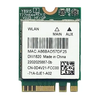 DW1820 Bežična mrežna kartica QCNFA344A 2,4 G + 5G Dvofrekvencijska Gigabitne Mrežne kartice Bluetooth 4,1 NGFF Podržava 802.11 AC