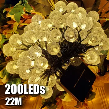200 led vijencima vanjske solarni nevjerojatan svjetla 22 m Vodootporan IP65 гирлянда Božićna dekoracija Vjenčanje lampa vrt