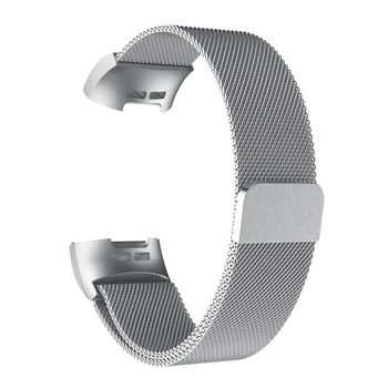 Kompatibilan Fitbit Charge 3/4 remena za žene i muškarce, mrežica magnetski metalni remen od nehrđajućeg čelika, zamjenski sat, dužina 190 mm, dužina 220 mm