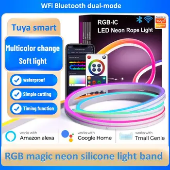 Nova aplikacija za daljinsko upravljanje Dream Color Tuya Led Music Smart Life Silicijskoj led neon traka Neon App Control Wifi Smart Light