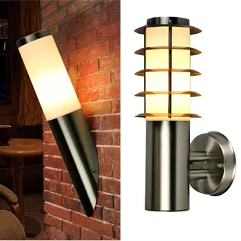 Moderna ulica lampa Vodootporan zidne svjetiljke od nehrđajućeg čelika E27 za vrta, balkona, hodnika Vanjske zidne svjetiljke Svjetiljke zidne svjetiljke
