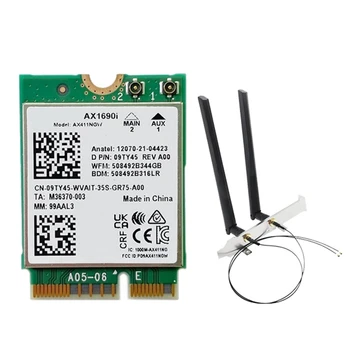 AX1690I Wifi Kartica sa antenom 2X8 DB AX411 Wi-Fi 6E Brzina 2,4 Gbit/s 802.11 Ax 2,4/5 / 6 Ghz Bežičnu Bluetooth modul 5,3