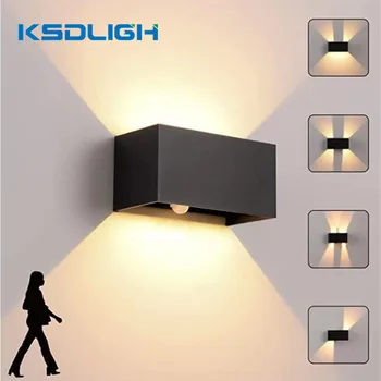 RGB Tuya Smart LED Vanjske Zidne Svjetiljke Vodootporan IP65 Senzor Pokreta Vanjska Zidna Svjetiljka Vrt Balkon Hodnik Lampa