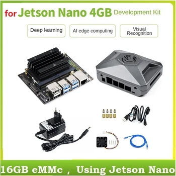 1 Set za Jetson Nano 4GB Development Board + Modul + Headlink + Torbica + 32G U-disk + 64G SD kartica + čitač kartica + Komplet adaptera za napajanje (zidni utikač EU)