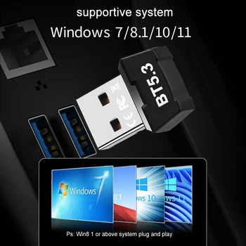 USB Adapter Dongle Prijenosni Glazbeni Аудиоприемник Odašiljač Bluetooth-Kompatibilni 5.3 za PC Zvučnik Miš Gamepad